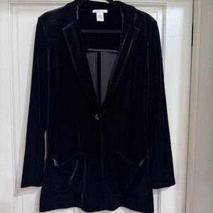 Beautiful Black Velvet Joan Vass Jacket sz M